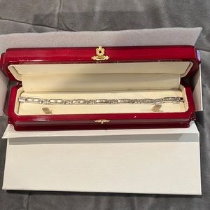 Silver mens diamond bracelet